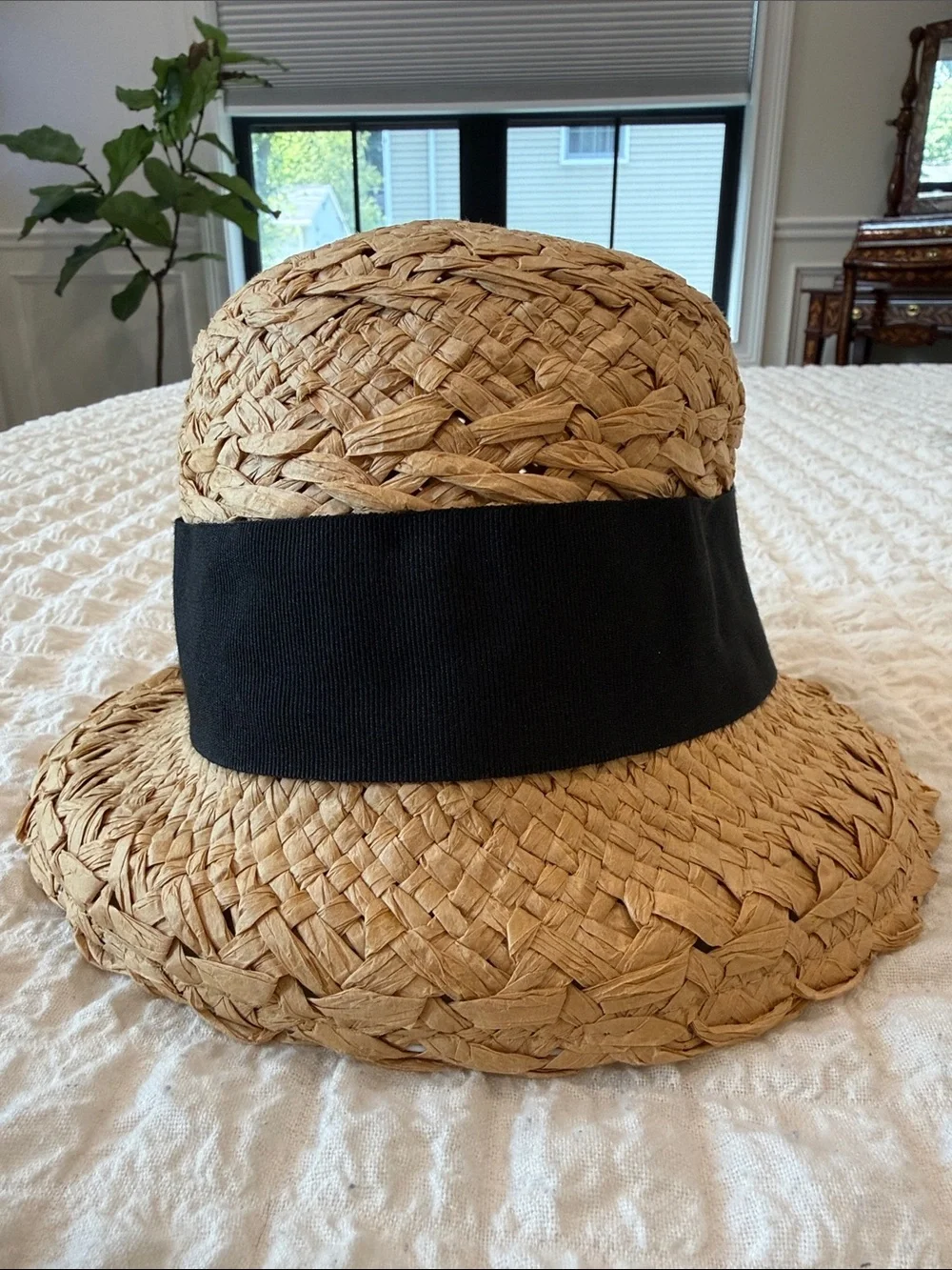 Bronte Amsterdam Woven Straw Hat in Natural Tan